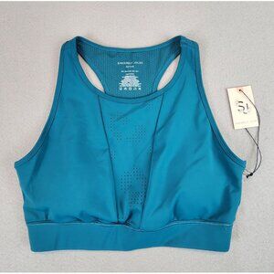 Sincerely Jules Active Teal High Neck Sports Bra NEW‎ WITH TAGS Wicking sz Lg